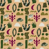 Cute seamless pattern with abstract aesthetic floral shapes. Infinity background  with creative modern elements. vector