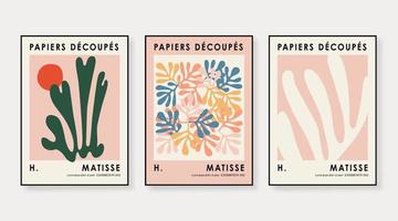 Matisse Abstract Art Set, Aesthetic Modern Art, Boho Decor, Minimalist Art, Illustattion, Vector, Poster, Postcard. Collection for decoration. Vector all isolated.