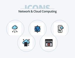 Network And Cloud Computing Line Filled Icon Pack 5 Icon Design. storage. mobile. arrow. technology. refresh vector