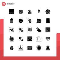 25 Creative Icons Modern Signs and Symbols of science gear millionaire cog ice cream Editable Vector Design Elements