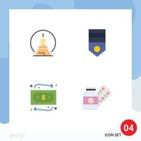 paquete de iconos vectoriales de stock de 4 signos y símbolos de línea para la concentración mental soldado insignia mental compras elementos de diseño vectorial editables vector