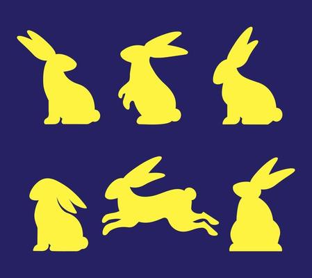 Happy Easter bunny silhouette. Spring holiday. Simple style illustration