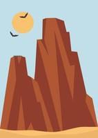 desierto estético de arizona, afiche de paisaje de parque natural. águilas voladoras, anidan en roca.