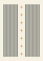 Stripes and stars poster in minimalistic style. Boho home decor of stars and lines in pastel colors. Wall art illustrations. vector