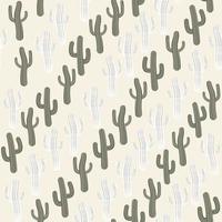 cactus de verano de vector de patrones sin fisuras en el desierto para tela de moda y todas las impresiones sobre fondo de arena beige claro