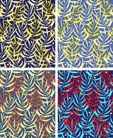 Trendy seamless patterns set. Cool abstract and floral design. For fashion fabrics vector