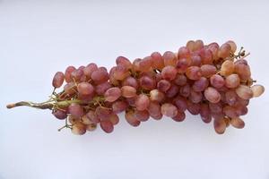 A branch of red grapes on a white background. Juicy and delicious grapes. photo