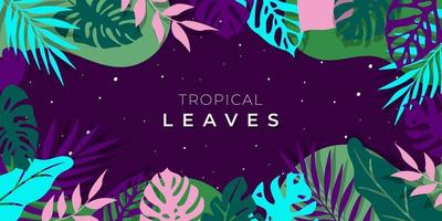 Modern minimalist abstract tropical leaves background vector