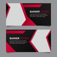 plantilla de banner de negocios moderno degradado rojo y negro vector