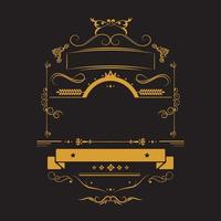 Blank luxury gold vintage frame illustration vector