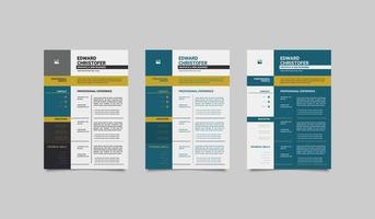 plantilla del curriculum vitae. diseño de plantilla de currículum profesional, tamaño a4 y currículum totalmente editable vector