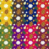 Seamless of Jasmine and Leaves Pattern with Colorful Background vector