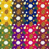 Seamless of Jasmine and Leaves Pattern with Colorful Background vector