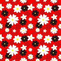 Seamless Pattern of Jasmine with Red Background vector