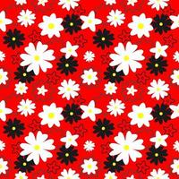 Seamless Pattern of Jasmine with Red Background vector