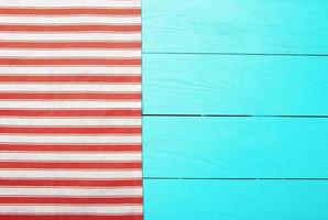 top view empty wooden table and tablecloth copy space photo