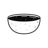 Sushi in cartoon style. Cute soy sauce bowl for menu vector