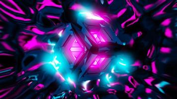 energy sci fi cube in streams of light vj loop 3d background illustration photo