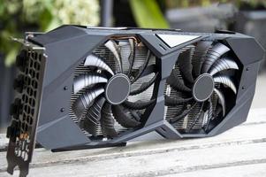 side view Graphics card with 2 fans photo