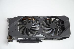 Computer graphics card on white background photo