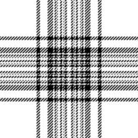 Plaid check pattern in black and white. Seamless fabric texture. Tartan textile print. vector