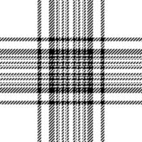 Plaid check pattern in black and white. Seamless fabric texture. Tartan textile print. vector