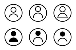 User Icon set. Avatar Profile, Social Media User Circle shape style Isolated on White Background. Vector Illustration