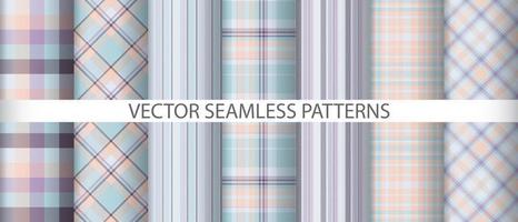 Set fabric check seamless. Background tartan vector. Plaid texture textile pattern. vector