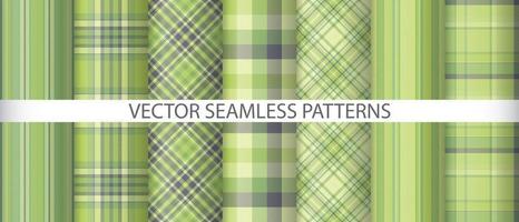 Set pattern tartan textile. Check background vector. Seamless plaid fabric texture. vector