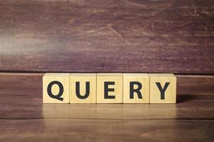 query word written on wood block for your design, concept photo