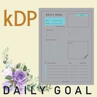 objetivo diario fijación de objetivos diario cuaderno planificador para la planificación y organización de objetivos diarios vector