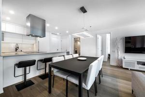 Modern apartment in new buliding in Montreal, Griffintown, Canada, fully staged and furnished photo