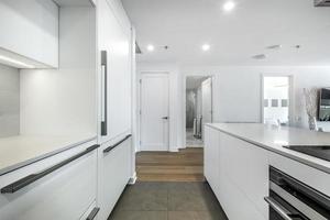 Modern apartment in new buliding in Montreal, Griffintown, Canada, fully staged and furnished photo