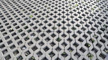 camino en la calle bordeado de losas de pavimento gris. acera en la ciudad. infraestructura para peatones. día soleado de verano. video