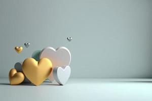 3D Rendering Love Valentine Decoration Background photo