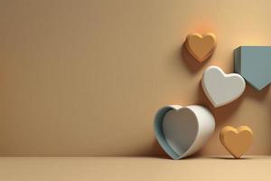 3D Rendering Love Valentine Decoration Background photo