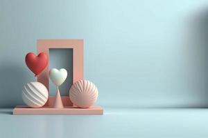 3D Rendering Love Valentine Decoration Background photo