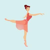 bailarina en una pose arabesca gráfico de ilustración vectorial vector