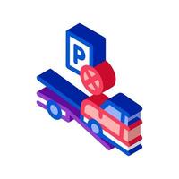 Wrong Parking Car isometric icon vector illustration