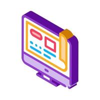 web site project isometric icon vector illustration