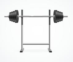 Realistic Detailed 3d Dumbbell on Rack. Vector