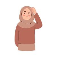 Confused muslim Woman vector
