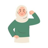 Muslim Woman with strong hand gesture vector