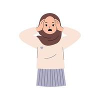 Stressed muslim Woman vector