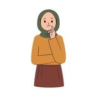 Confused muslim Woman vector