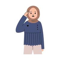 Stressed muslim Woman vector