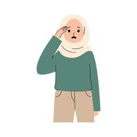 Stressed muslim Woman vector