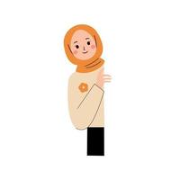 Muslim Woman peeking vector