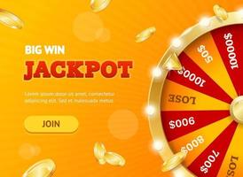 Realistic Detailed 3d Casino Fortune Wheel Jackpot Concept. Vector