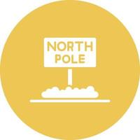 North Pole Glyph Circle Background Icon vector